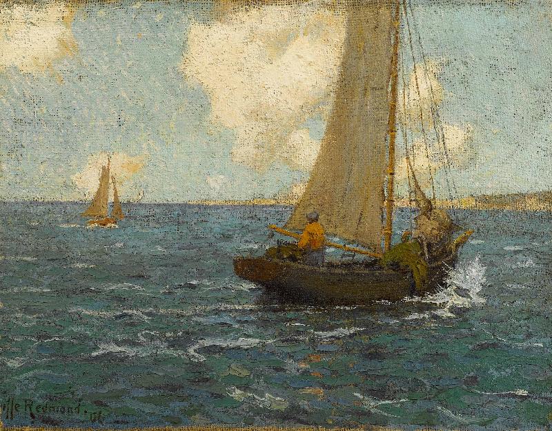 Granville Redmond Sailboats on calm seas